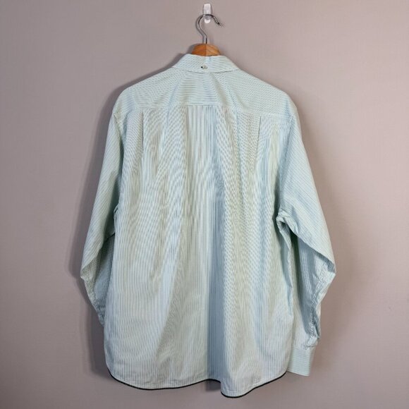 Tommy Bahama Jeans Striped Button Down Shirt Men's Large Blue Ivory Preppy Dad - Picture 3 of 14